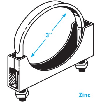 Exhaust Flat Band Clamp, Zinc - 3"