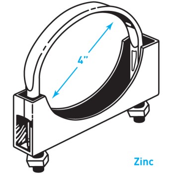 Exhaust Flat Band Clamp, Zinc - 4"