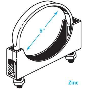 Exhaust Flat Band Clamp, Zinc - 5"