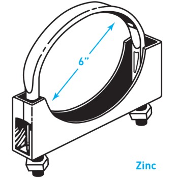 Exhaust Flat Band Clamp, Zinc - 6"