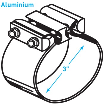 Exhaust Torctite Butt Clamp, ​Aluminized Steel - 3"