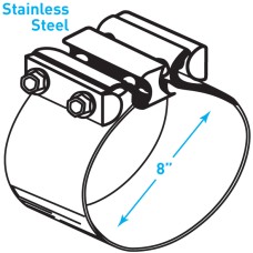Exhaust Torctite Easyseal Clamp, Stainless Steel - 8"