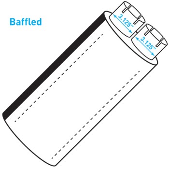 Truck Muffler, Heavy Duty - 3.125" Inlet / 3.125" Outlet / 11" x 28" Body