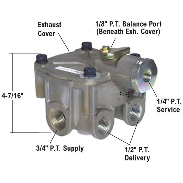 thumbnail image 2 of World American R14 Relay Valve - Horizontal R-14 Replacement For 103010, 20QE460 Air Brake Systems 2 of 6