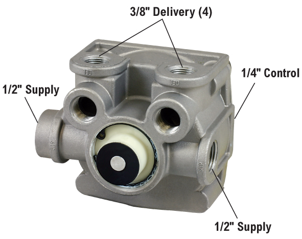 R12P Pilot Relay Valve & Brake Fitting Kit (Tri Axle)