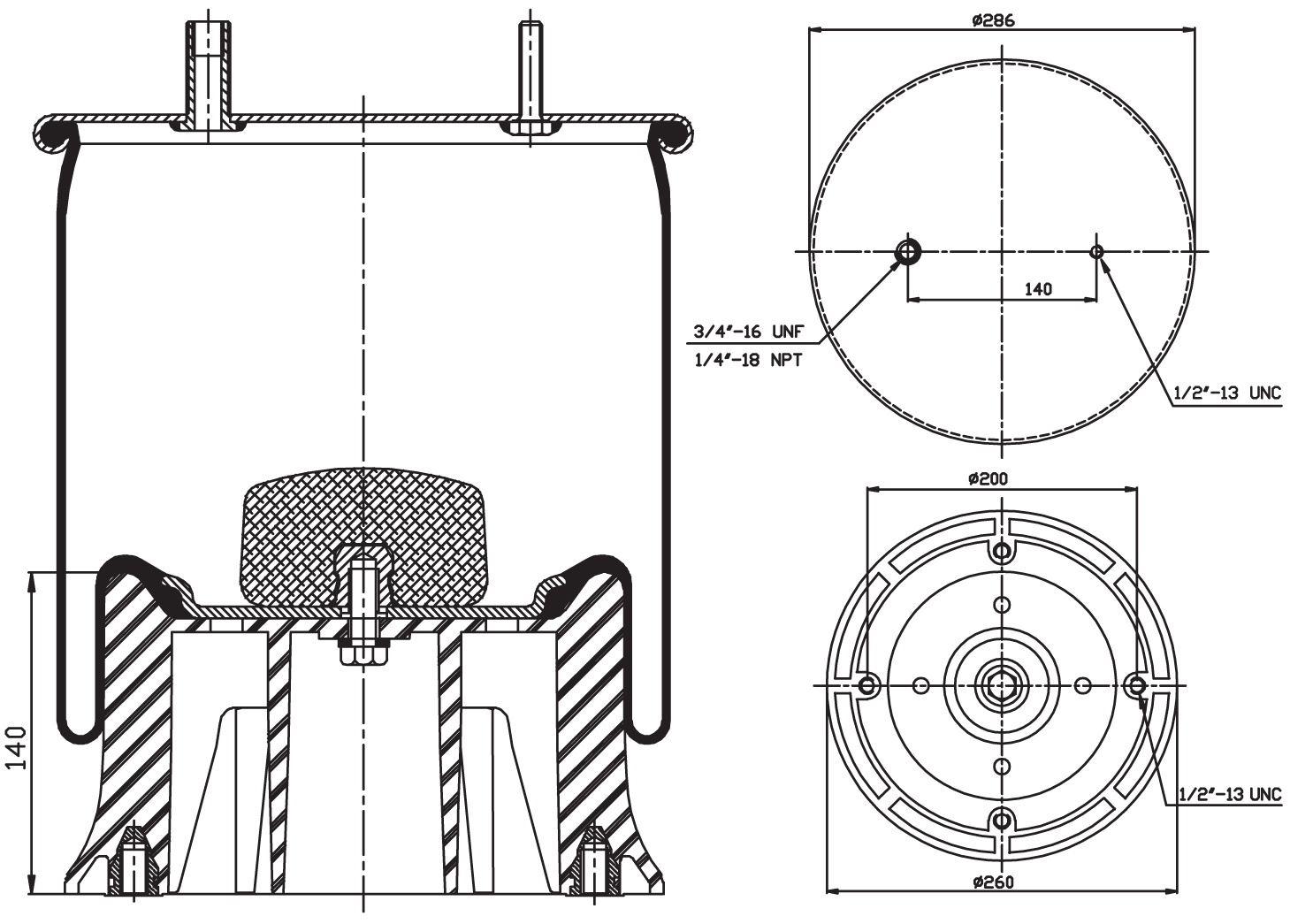 Air Spring Assembly - York Duratrac / Trailer